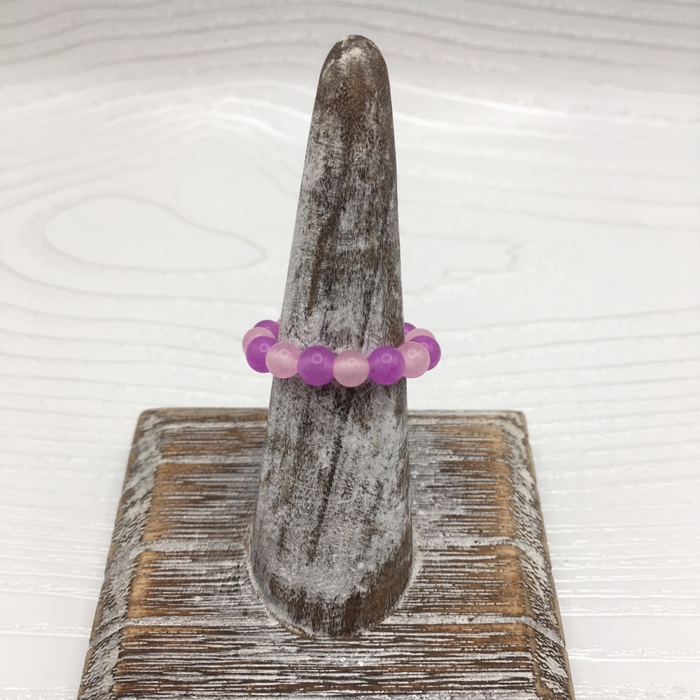 HANDCRAFTED Mixed Jade Stretch Bead Ring